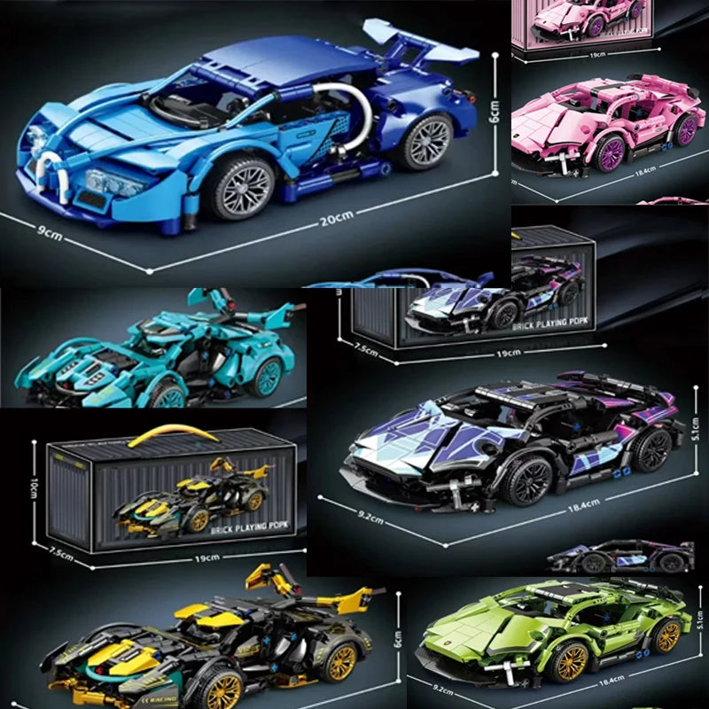 Hot Technical Building Blocks Car Racing Sport Speed Vehicle Model City Mechanical Super Bricks Puzzle Toy Adult Gift Toys Adult
