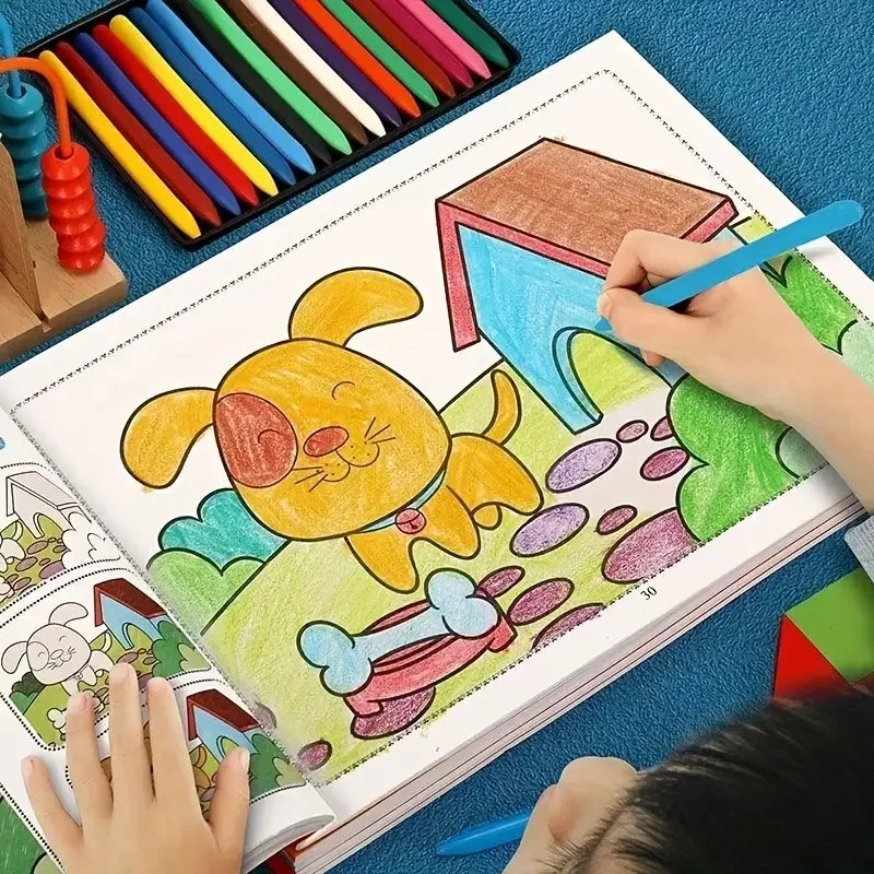 46-Page Kids Drawing & Painting Coloring Book - Educational Art
