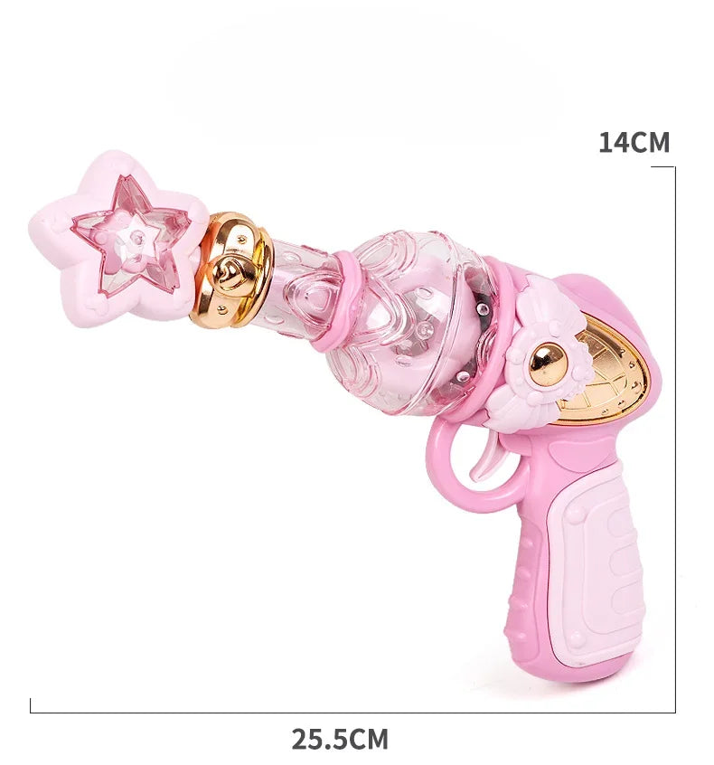 Girls Magical Electric Toy Gun Sound Light Gun Twirling Star Decoration Sweet Cute Princess Toy Non-firing Kids Birthday Gifts