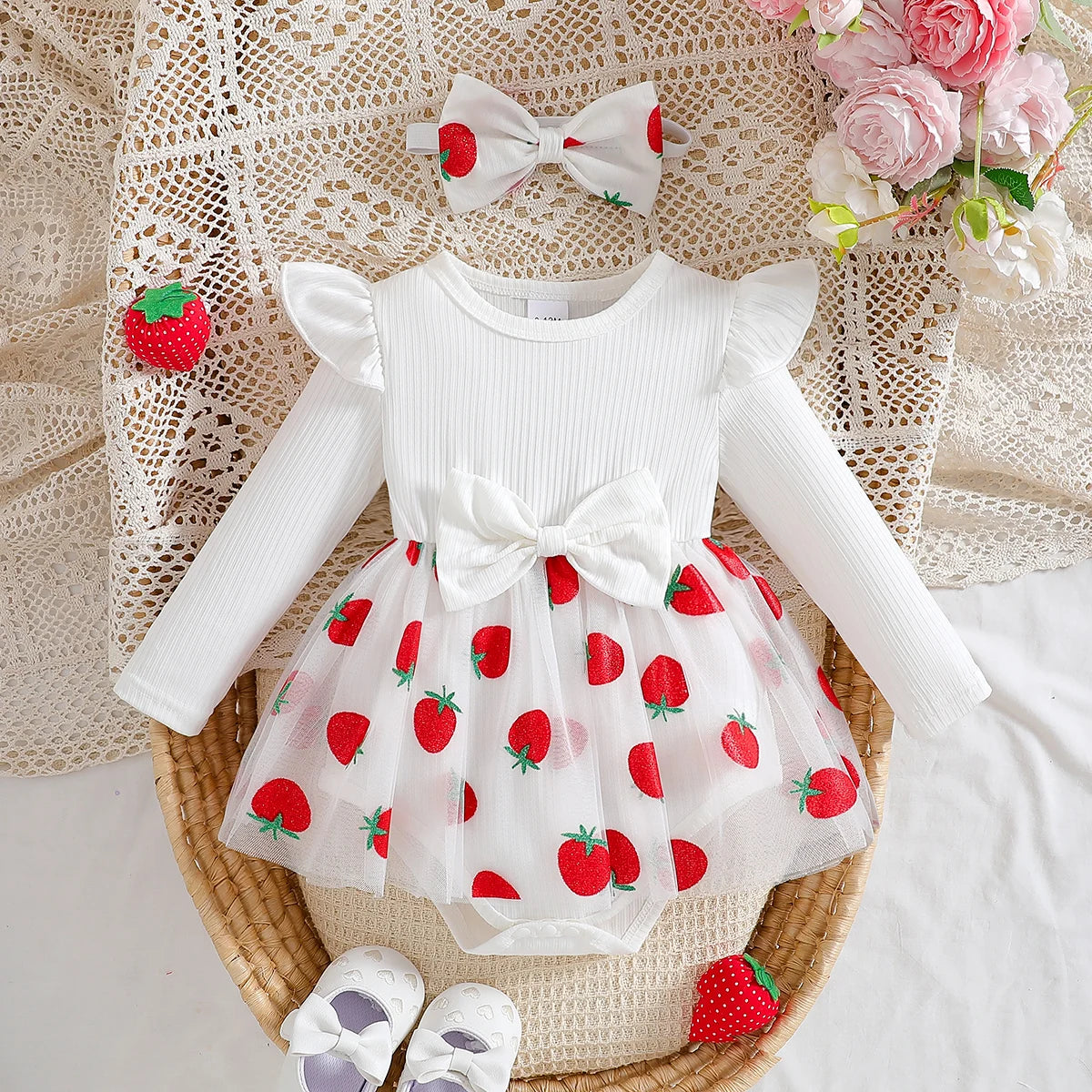 Zaila Baby Girl Autumn Skirt with Strawberry Print