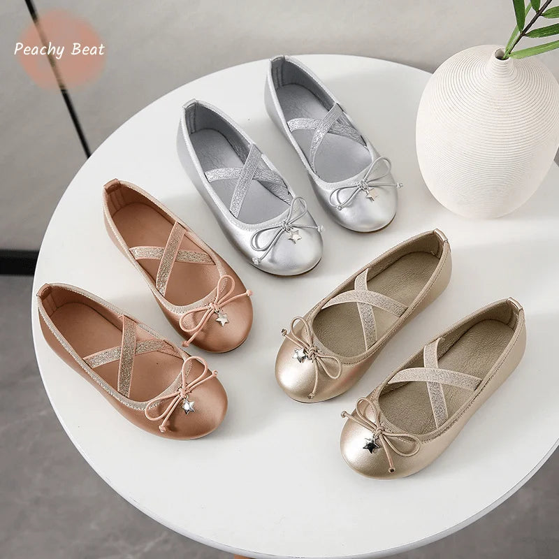 Fashion Baby Girl Princess Shoes Infant Toddler Child Flat Dance Bow Shoes Soft Bottom Shoes Spring Autumn Summer Baby Shoes