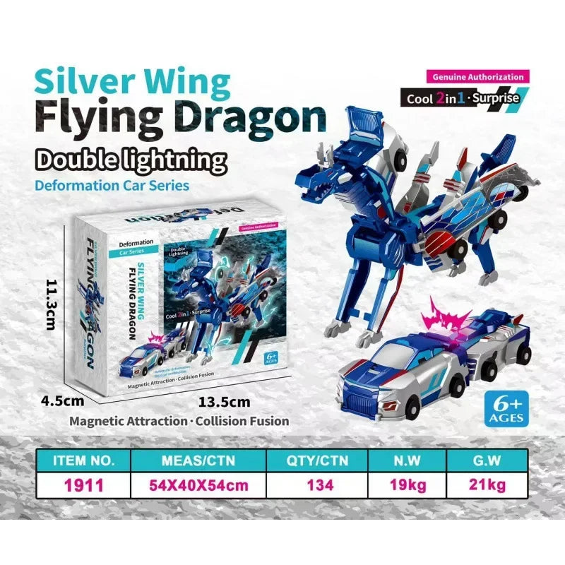 Car God Quick Transformation Toy Dinosaur Flying  Pegasus Unicorn