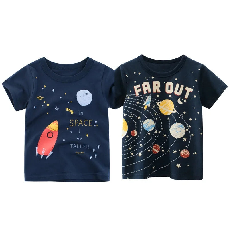 Daniel Cotton Space Summer Cartoon Tees - GuGuTon baby store - Baby Fashion - Toddlers Outfits - Babies Outfits - Toddler Clothes - Kids Clothing - Newborn Clothes - Newborn Wear - Kids Wear - Trending Clothes - Trending Outfits - Fall Fashion - Winter Fashion - Girls Clothes - Boys Clothes - Babies Wear - Kids Accessories - KidsWear - Summer Clothes - Summer Fashion - Summer Trend - Falls Sweaters - Tops - Bottom - Jeans - Blouse - Dresses - Newborn Dresses - Toys