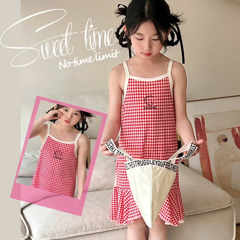 Cute Dress For Kids Girl Summer Dresses Children's Fashion Dress Thin Girls' Halter