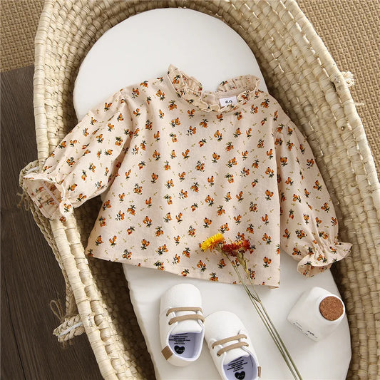Amelia Cotton Floral Tops for Baby Girls