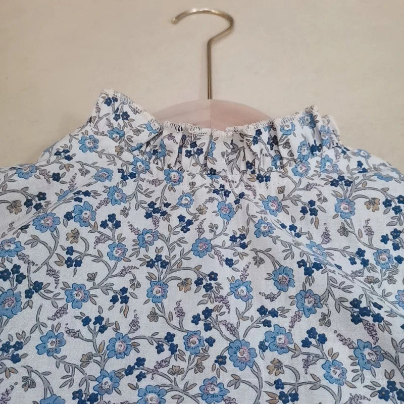 Ursula Cute Floral Print Long Sleeve Tops