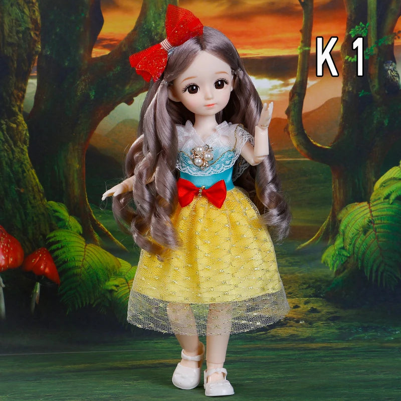 Fashion Cute 1/6 BJD Doll Full Set 30cm Princess Doll Ball Jointed Doll Girl Toy Gift Dolls for Girls Toys for Girls