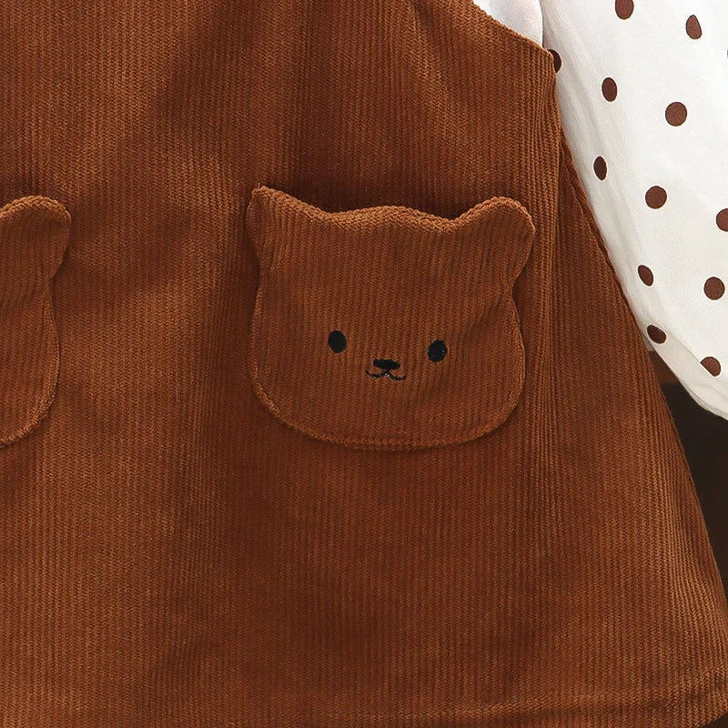 Girls Autumn Dress New Style Baby Girl Dress Stylish Children's Princess Dress Bear Baby Clothes