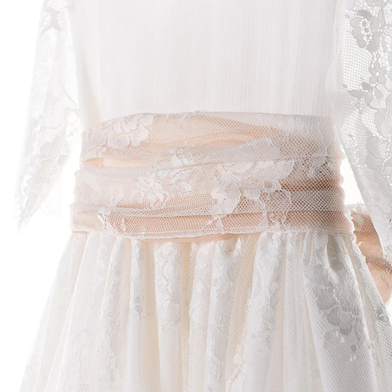 Flower Girls White Dresses for Wedding Party Elegant Kids Ceremony