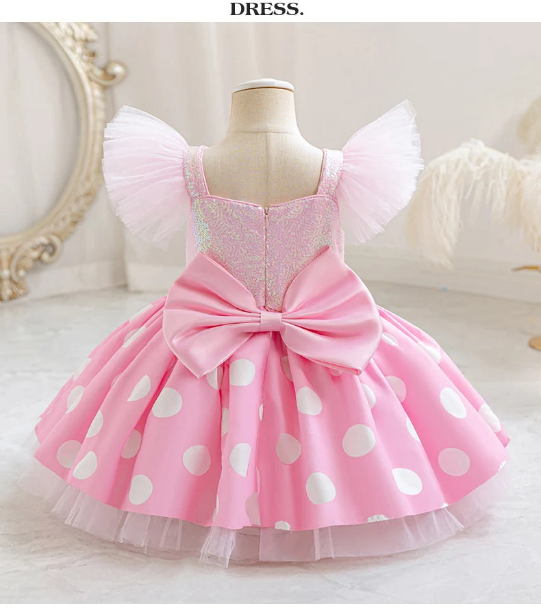 Girls' Princess Dress, Baby's First Birthday Tutu Dress, Flower Girl Wedding Dress