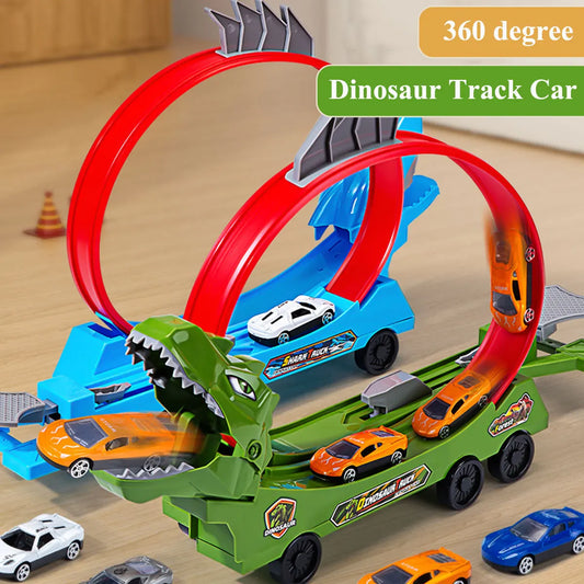 Dinosaur Track Car Sliding Railway Toy Shark  DIY Vehicles Educational Toys