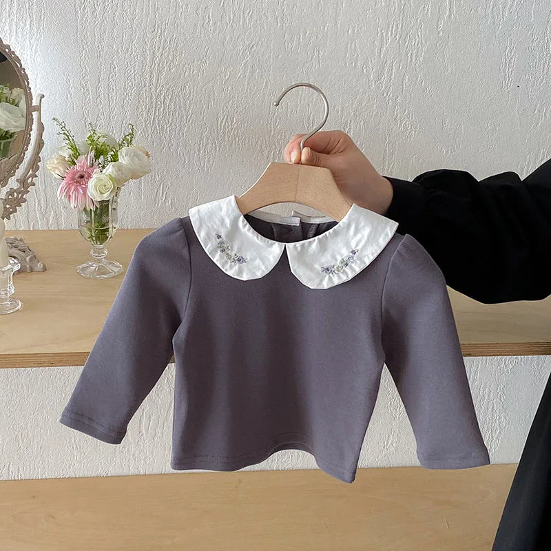 Hannah Peter Pan Collar Long-Sleeve Top