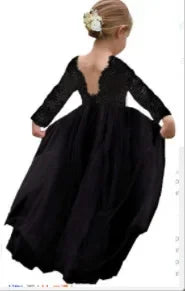 Princess Dresses for Weddings Birthday Elegant Flower Girl Fashion Long Lace
