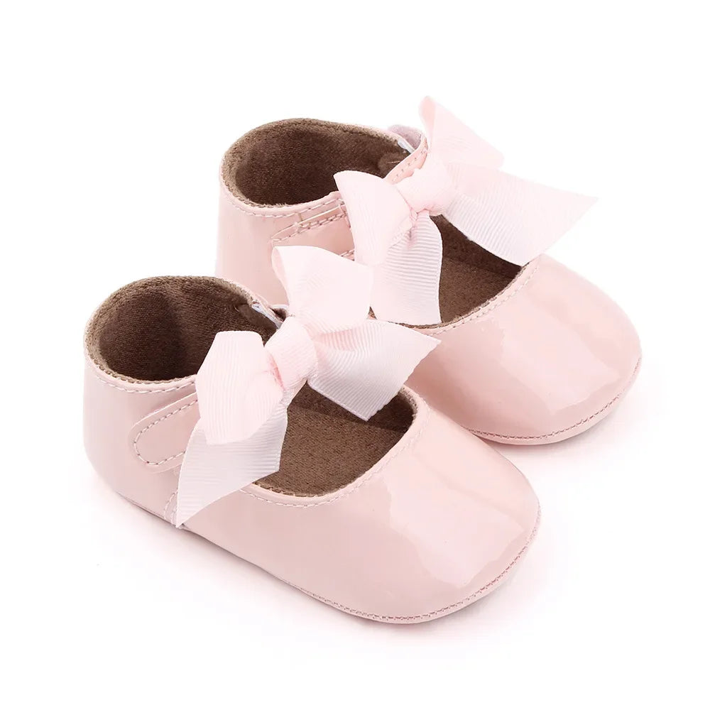PU Princess Baby Girl Shoes for Newborn for Birth Big Bow Wedding first Walker PU Leather Toddler Girl Shoes 1 Year
