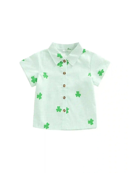 Jane Unisex Lapel Collar Short Sleeve Top