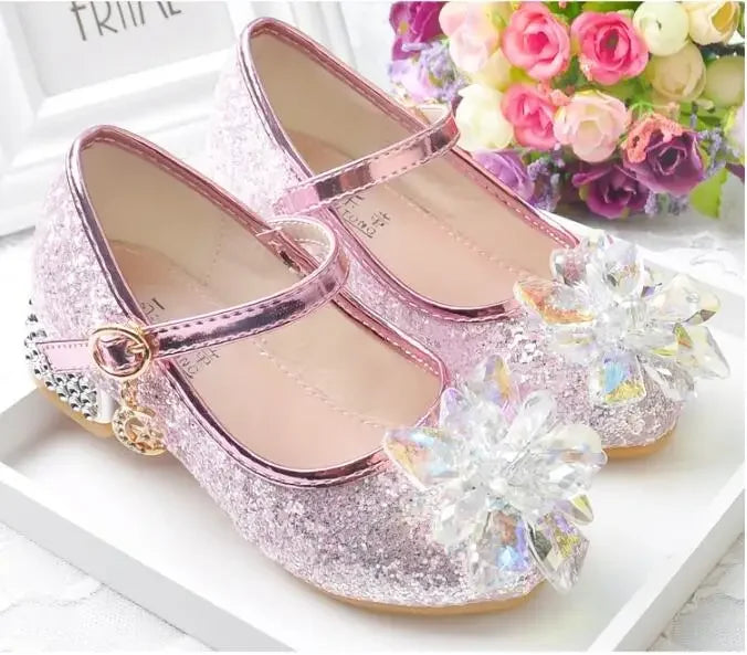 Flower Children's Shoes Beach Princess Girl Shoes For Kids Glitter Wedding Party Shoes Infantil Chaussure Enfant