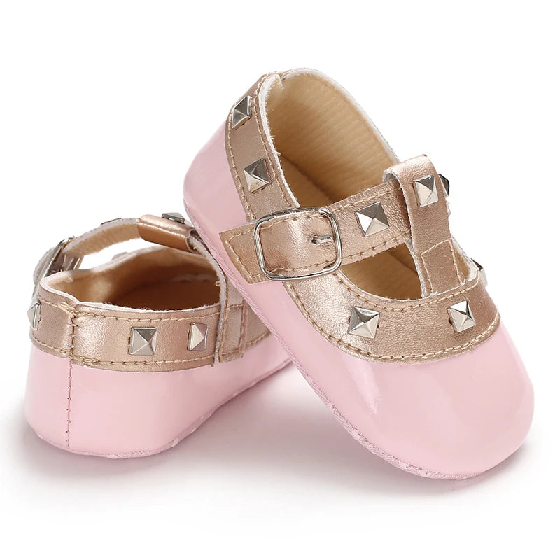 Baby Girl Sandals 2025 Spring and Autumn Korean Edition Versatile Rivet Dancing Princess Single Shoes Fashion Baby Leather Shoes