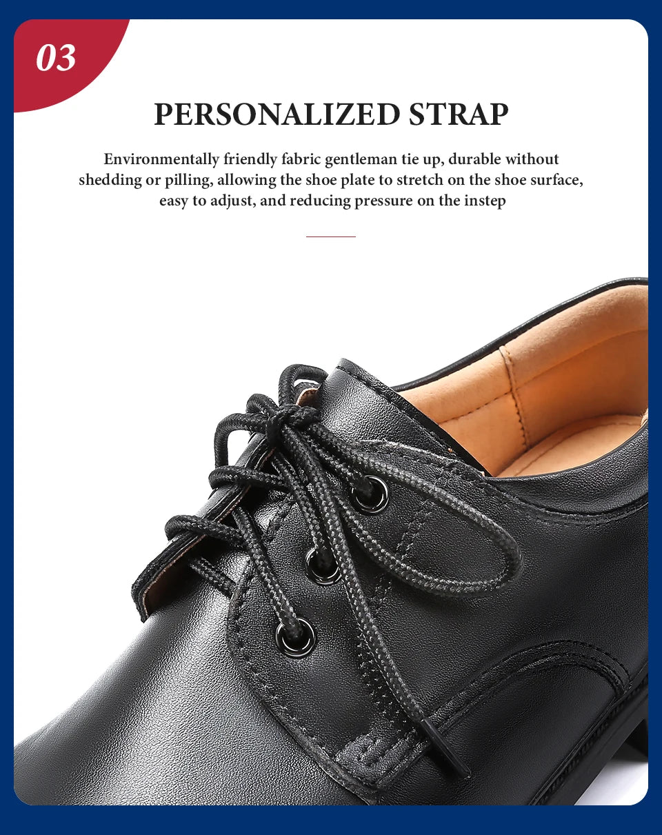 Soft Bottom School Shoes for Boys Middle School Student British Black