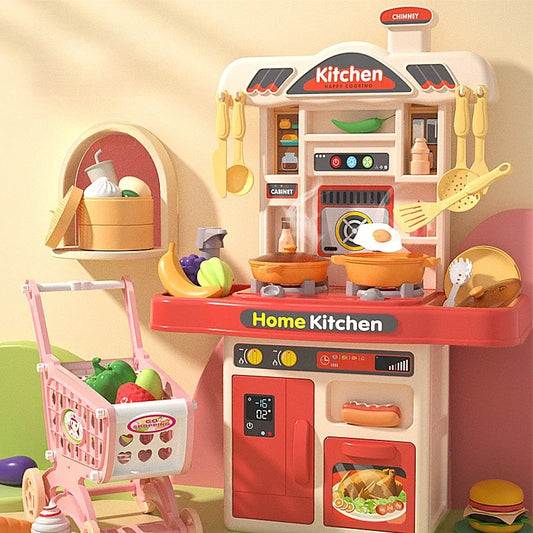 Children Play House Toy Simulation Kitchen Table with Sound Kids Role Play Kitchen