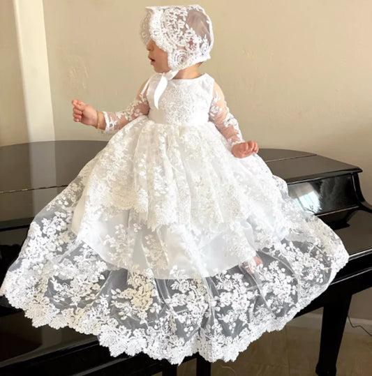 Baby Girls Christening Gowns Dresses Newborn Baby Baptism Dress