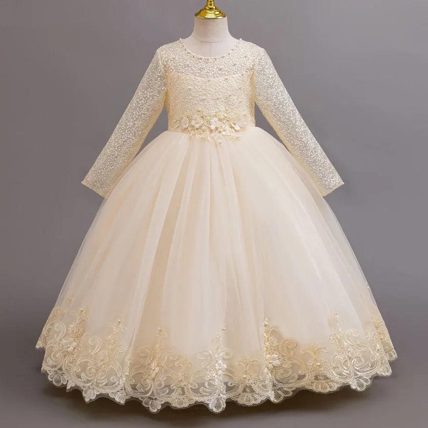 girls dress Long dresses for girls aged 4-12 Birthday dress Gorgeous and elegant beauty pageant dress