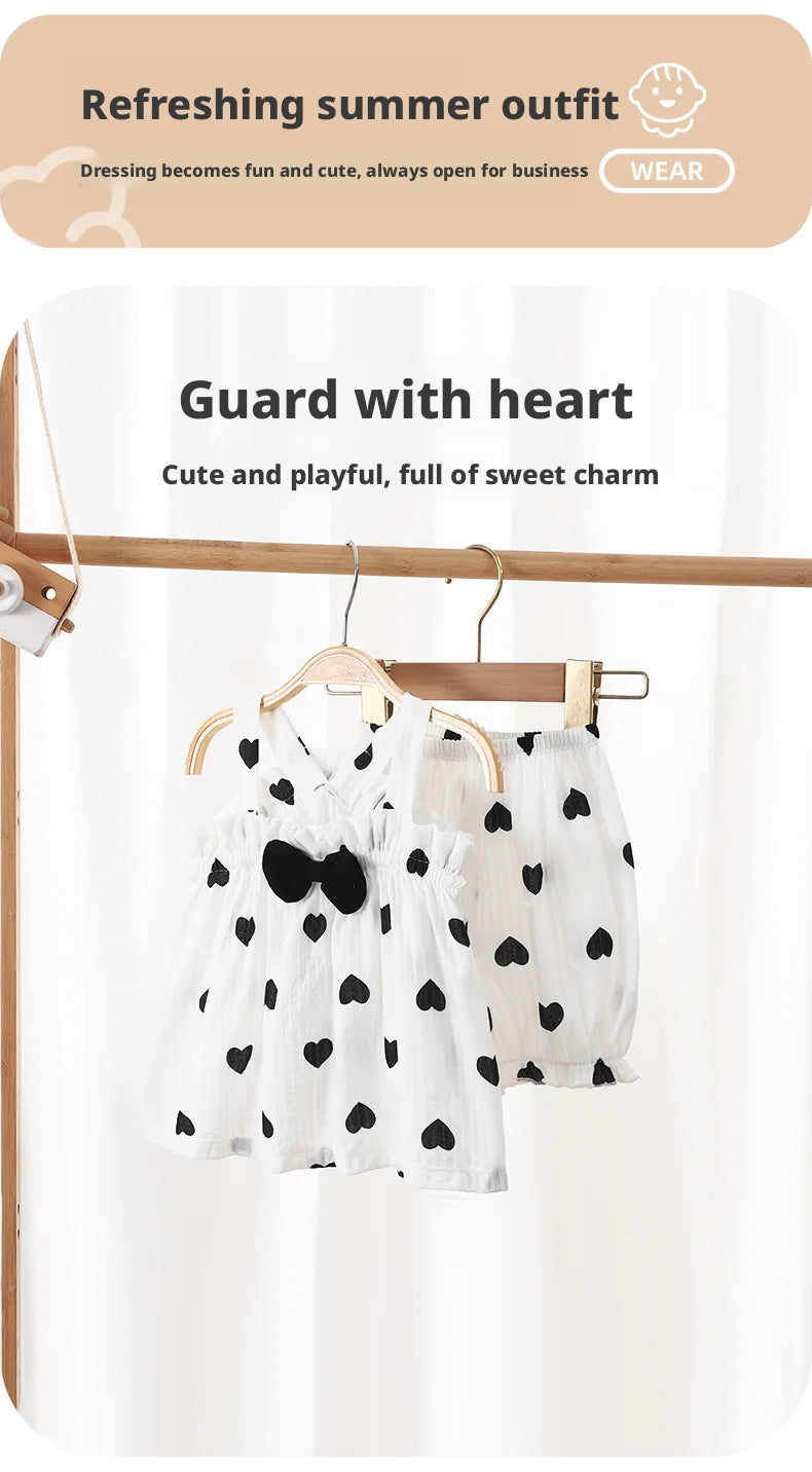 Eve Baby Girl Outfit Set, Camisole Top with Polka Dot Shorts