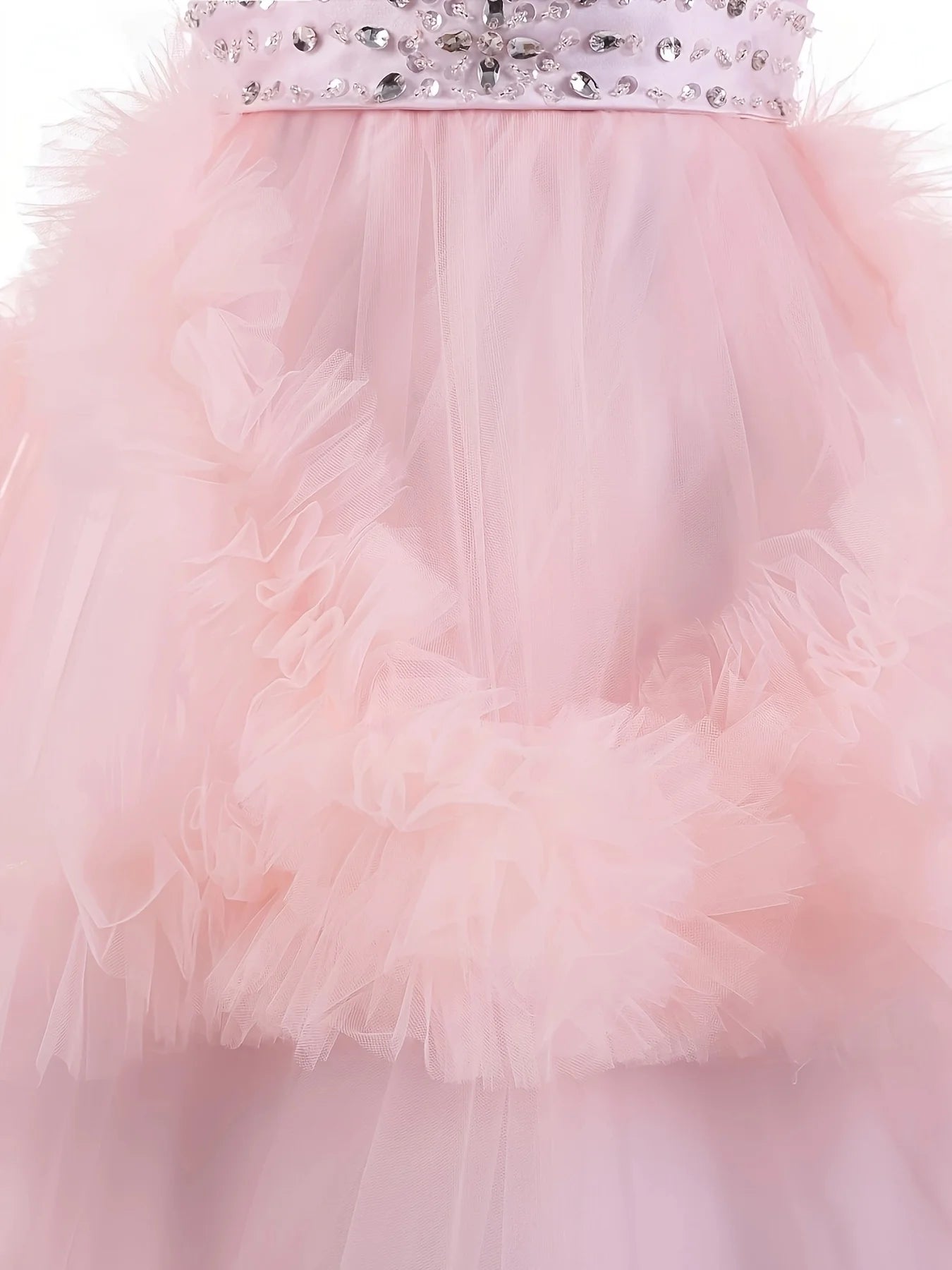 Girls Pageant Prom Dress - Tulle Beaded Ball Gown