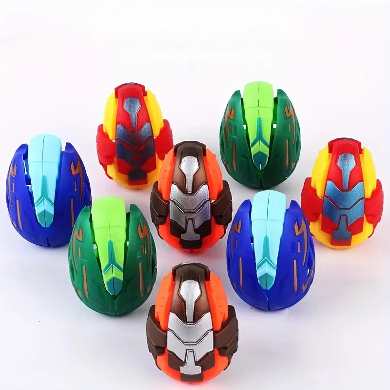 6Pcs Dinosaur Transformer Robot Toy - Color Changing, Easter Eggs, Holiday