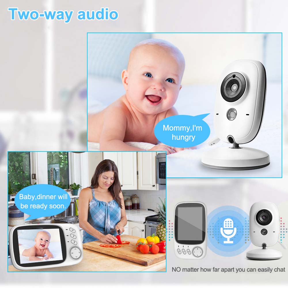 Video Baby Monitor 2.4G Two Way Audio Night Vision Video Surveillance - GuGuTon