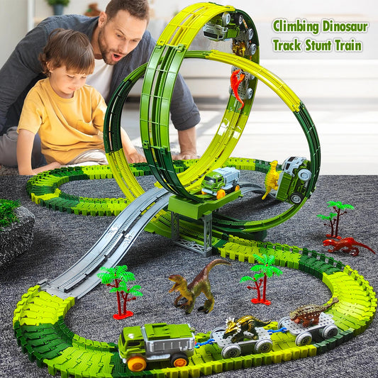 Magic Climbing Track Train Dinosaur World Road Race Flexible Track car
