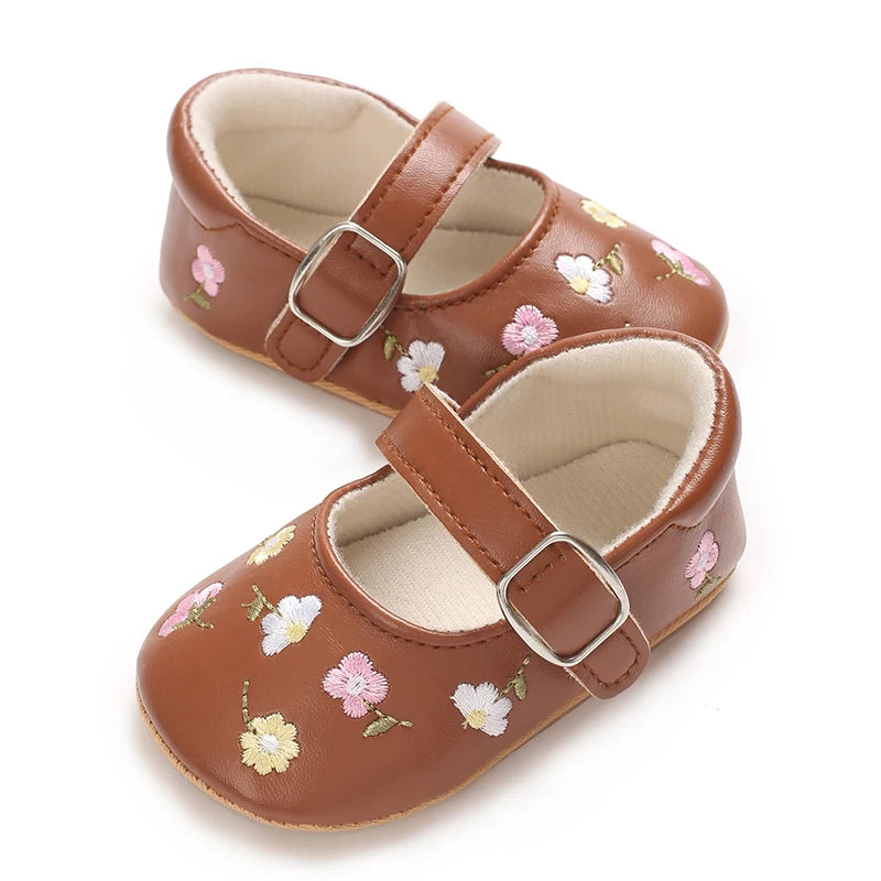 Spring And Autumn Baby Girl's Walking Shoes Anti Slip One Year Old Soft Soled Baby Shoes Princess Shoes Single Shoes