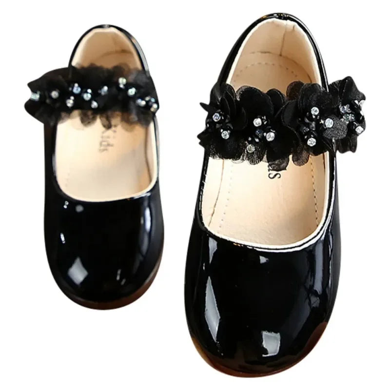 Children Girls Walking Shoes Kids Pu Leather Big Flower Summer Princess Casual Shoes Party Wedding Baby Girls Dance Shoes Sandal