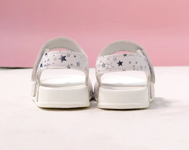 Girls' Shiny Star Outdoor Sandals Summer Printed Soft-Soled Non-slip Slippers Open-Toe Durable Baby Beach Shoes