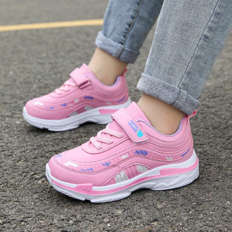 Girls Running Shoes Kids Sports Casual Sneakers Breathable Lightweight