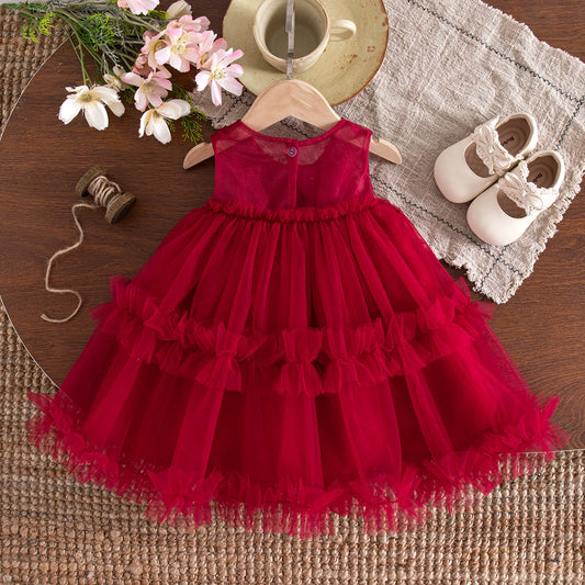Baby Girl Dress Summer New Sweet Bow Children'S Clothing Suitable For Birthday Parties