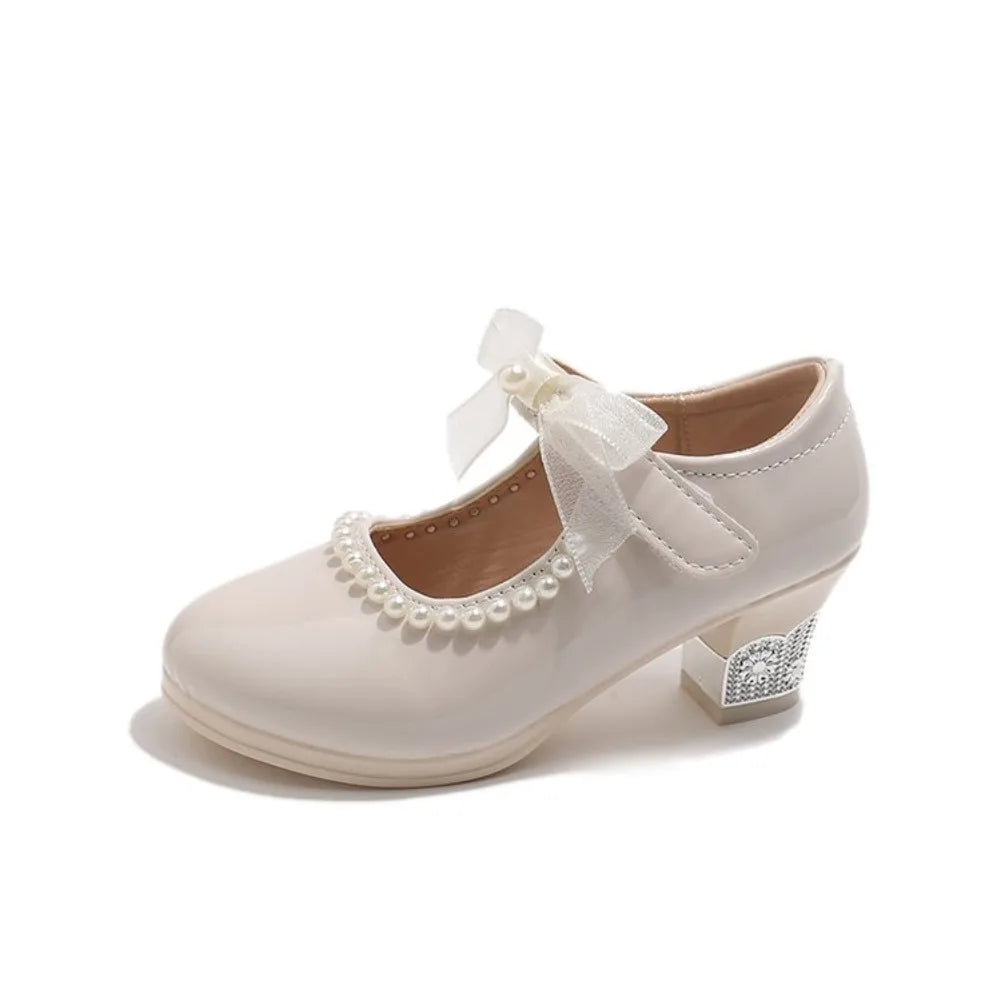 French Girl Heels Spring New Bow Girl Princess Shoes Soft Sole Girl Shoes Performance Shoe Fashion Women Shoes Туфли Для Девочки