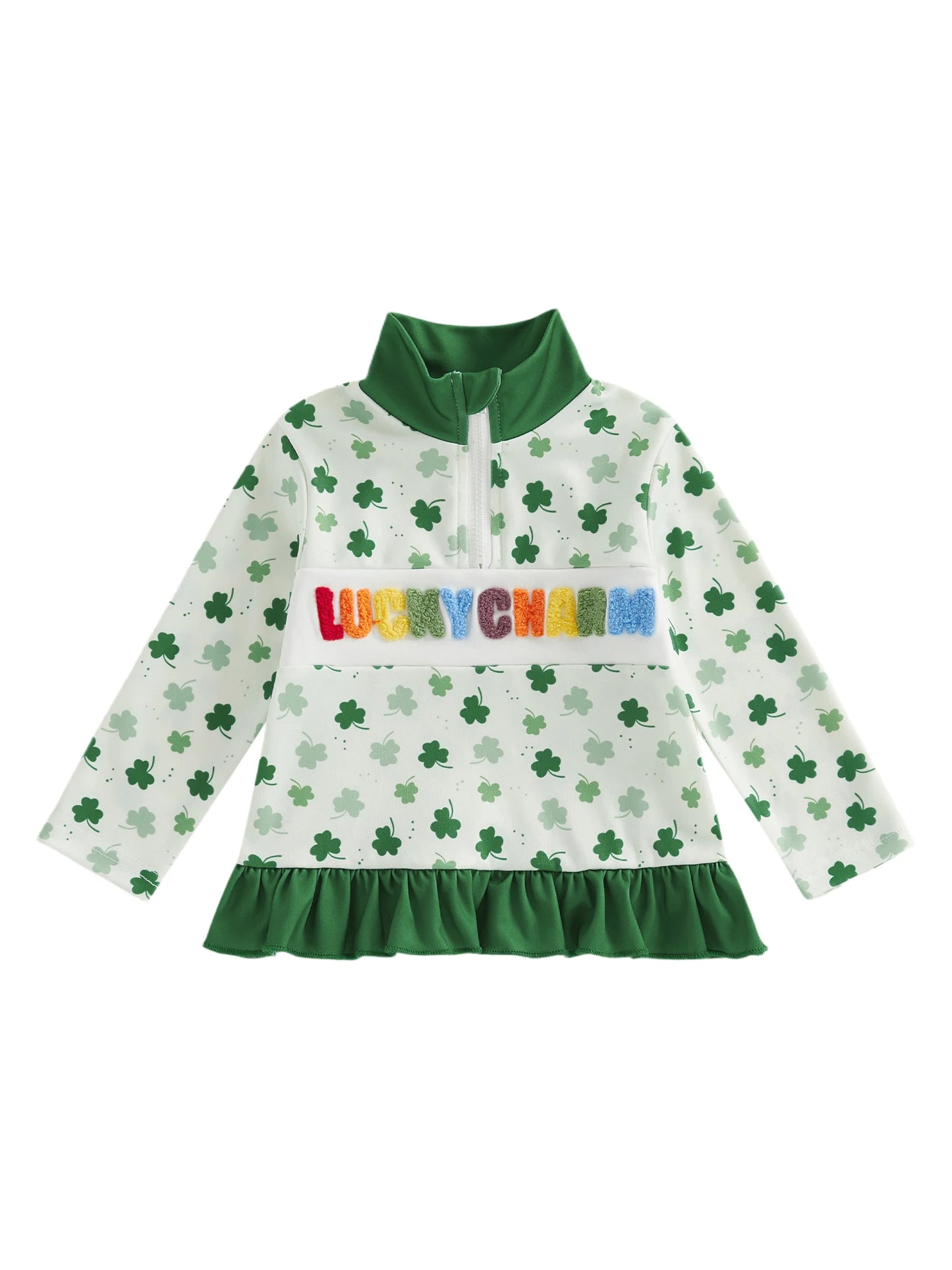 Rafaela Long Sleeve Stand Neck Shamrock Tops