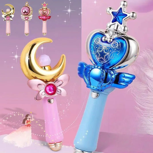 Fairy Magic Wand Glowing Musical Sound Effects Toys Cutie Moon Rod Wand Figure Toys