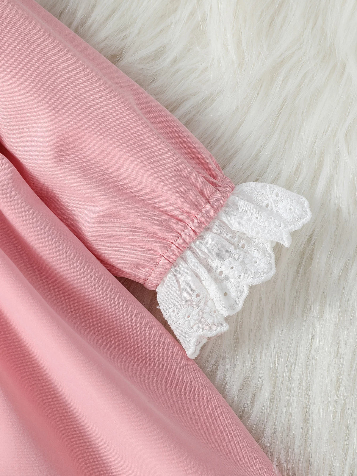 2025 Baby Girls' Dresses Autumn New Style Long Sleeve Doll Collar With Lace Princess Dresses