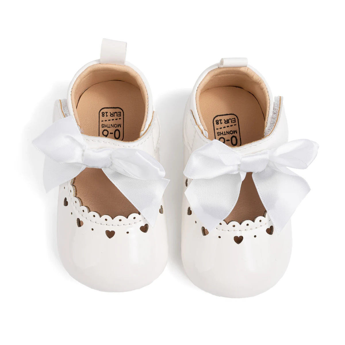 Newborn Baby Girl Shoes Soft Sole Infant Toddler Mary Jane Flats Princess Bowknot Patent Leather Dress Shoes Wedding Party Gift