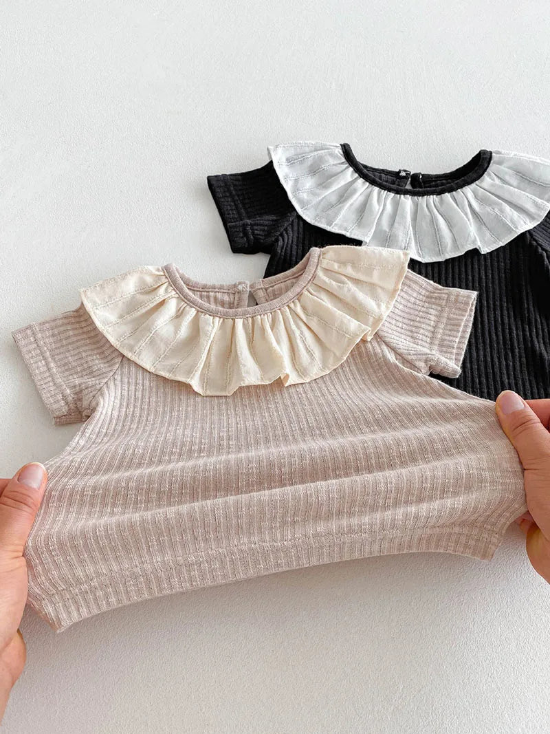 Montse Cute Patchwork Short Sleeved Tops