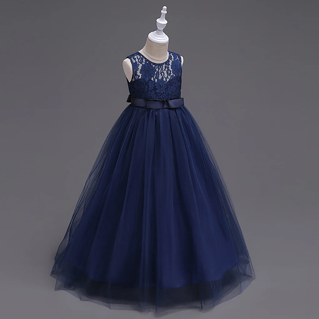 Western girls dress Princess dress Children's dress long lace skirt