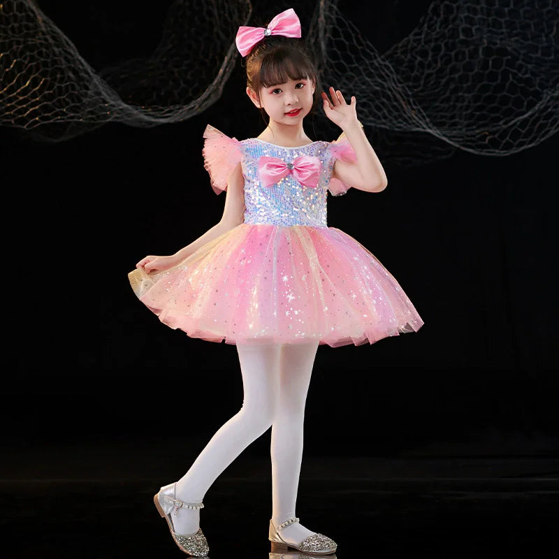 Summer Stage Ballet Leotards Girls Dresses Princess Dance Girl Dress