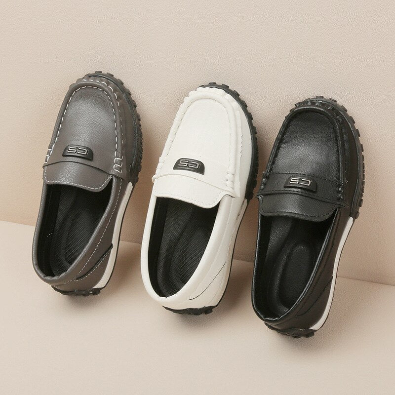 Shoes Children Fashion Leather Kids Loafers Slip Boys