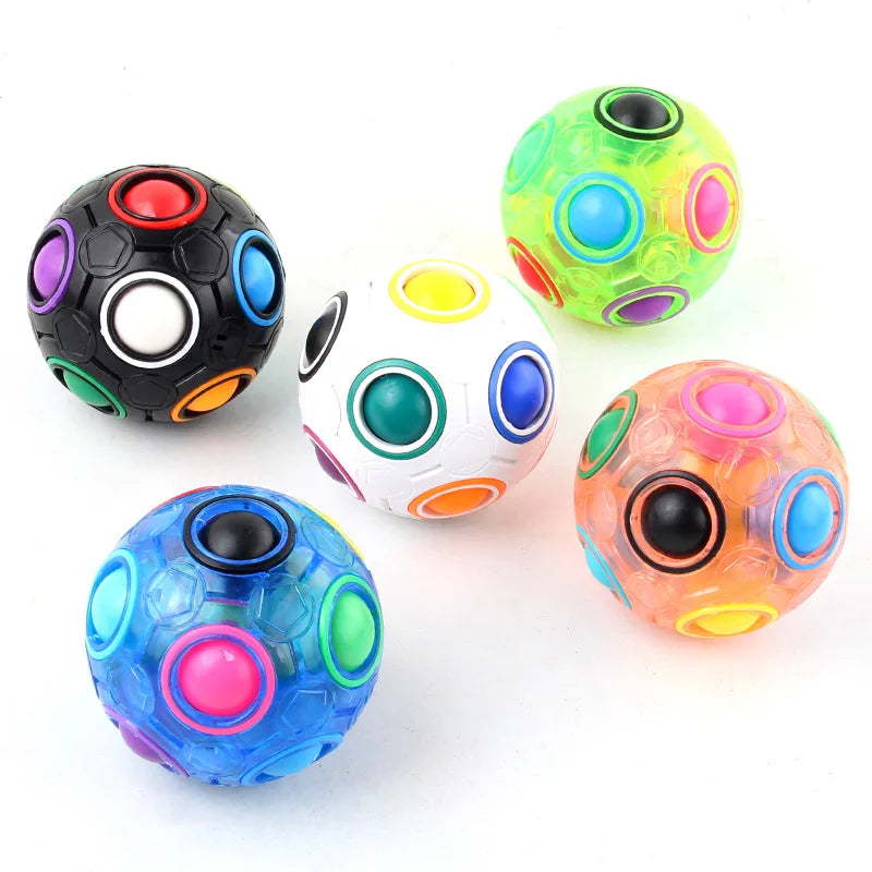 Magic Rainbow Puzzle Ball Speed Cube Ball Fun Stress Reliever Brain Teaser