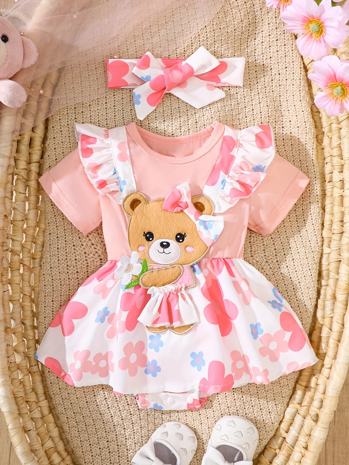 Two-Piece Set of Baby Girl Casual Dresses for Spring and Summer