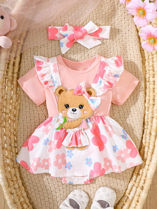 Two-Piece Set of Baby Girl Casual Dresses for Spring and Summer
