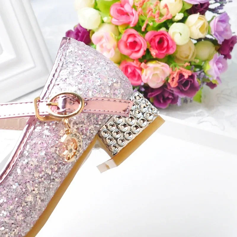Flower Children's Shoes Beach Princess Girl Shoes For Kids Glitter Wedding Party Shoes