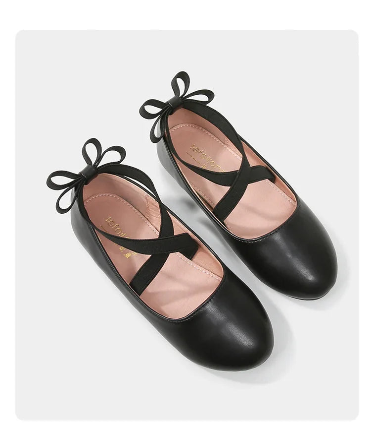 2026 New Girl Shoe Girl Christmas Shoes Party Performance Ballet Flats Slip on Boat Shoes Girl Dress Ballerina Princess Shoes