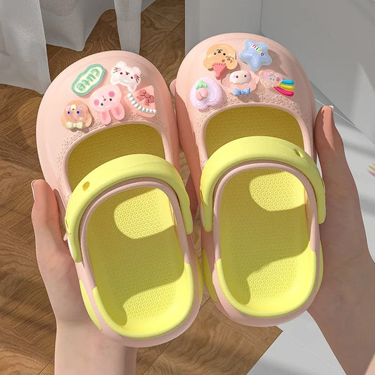 Girls sandals Mules  Cartoon  baby Slippers Flat Summer Children's Garden Kids Girl Shoes